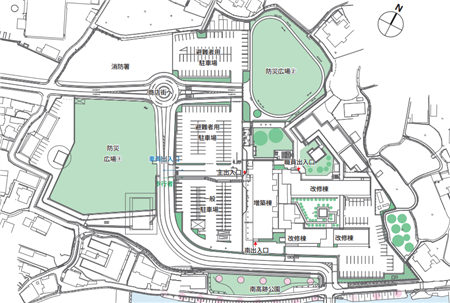 南関町役場敷地内見取図